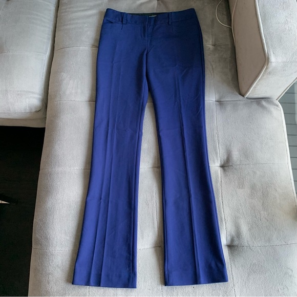 EXPRESS Columnist Mid Rise Dress Pants in Blue - Picture 4 of 8
